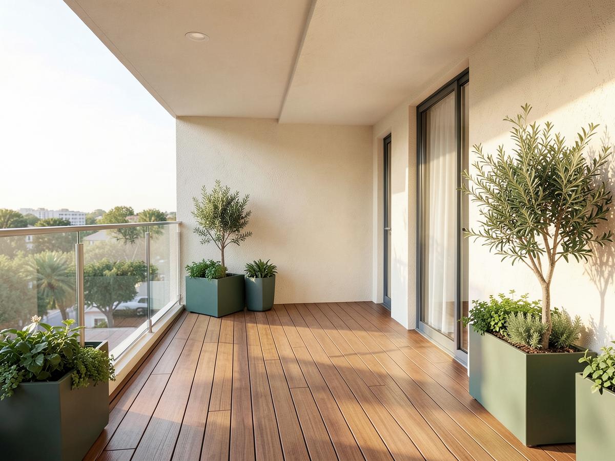 Neu sanierter Balkon mit Holzdielen